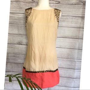 Little Mistress Colorblock Studded Open Back Dress